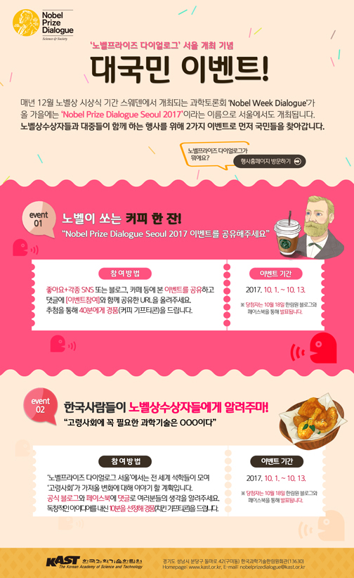 노벨프라이즈 다이얼로그 서울 개최 기념 대국민이벤트!